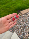 Red Spiny Flower Earrings